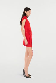 RC Mini Dress With Ruched Detail Red VQT143-JE034