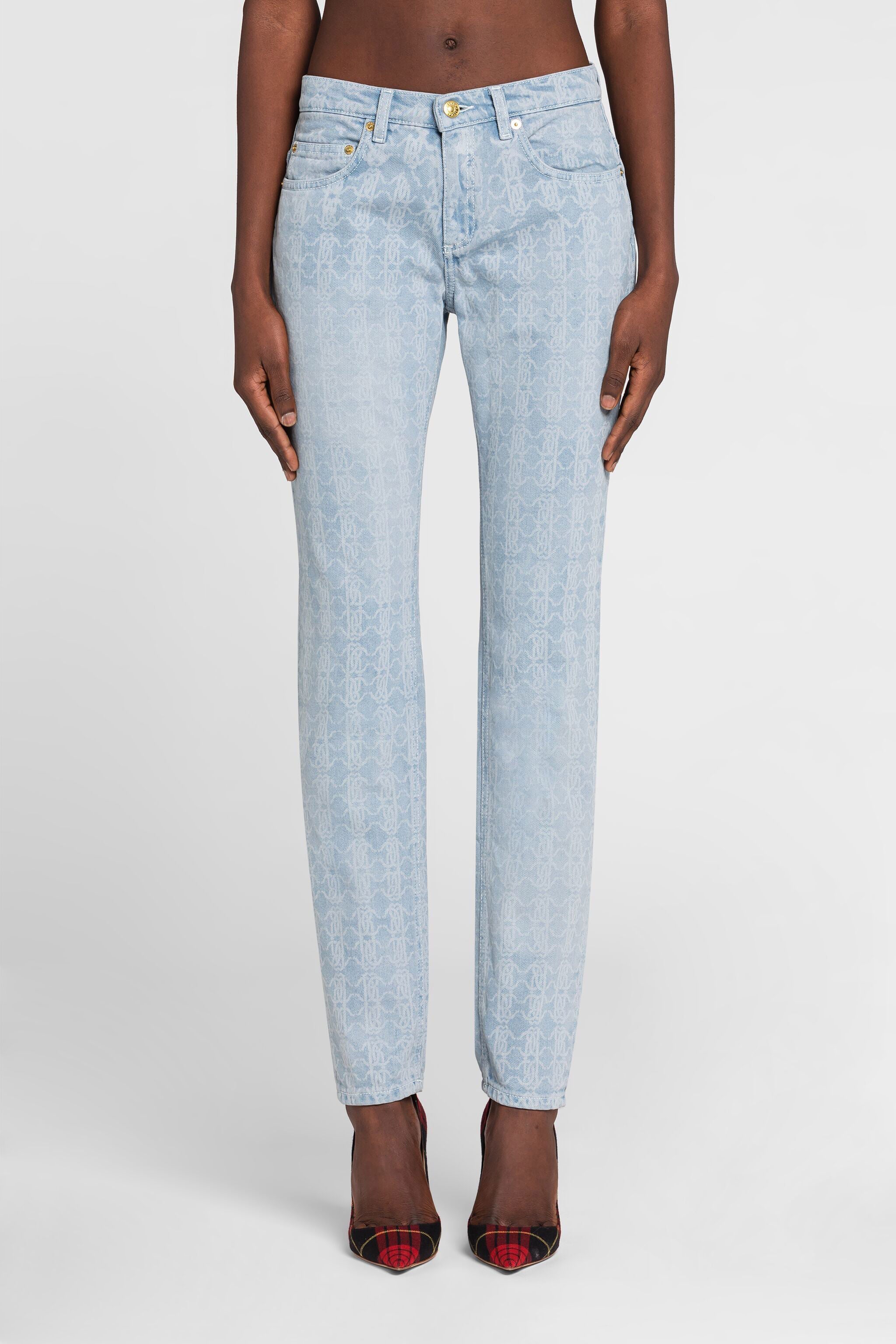 RC Jeans a gamba dritta con Monogram RC RC Jeans a gamba dritta con Monogram RC Azzurro PKJ232-DS007