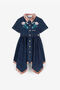 JU Floral-Embroidered Denim Dress JU Floral-Embroidered Denim Dress Dark blue RJJ900-DS015