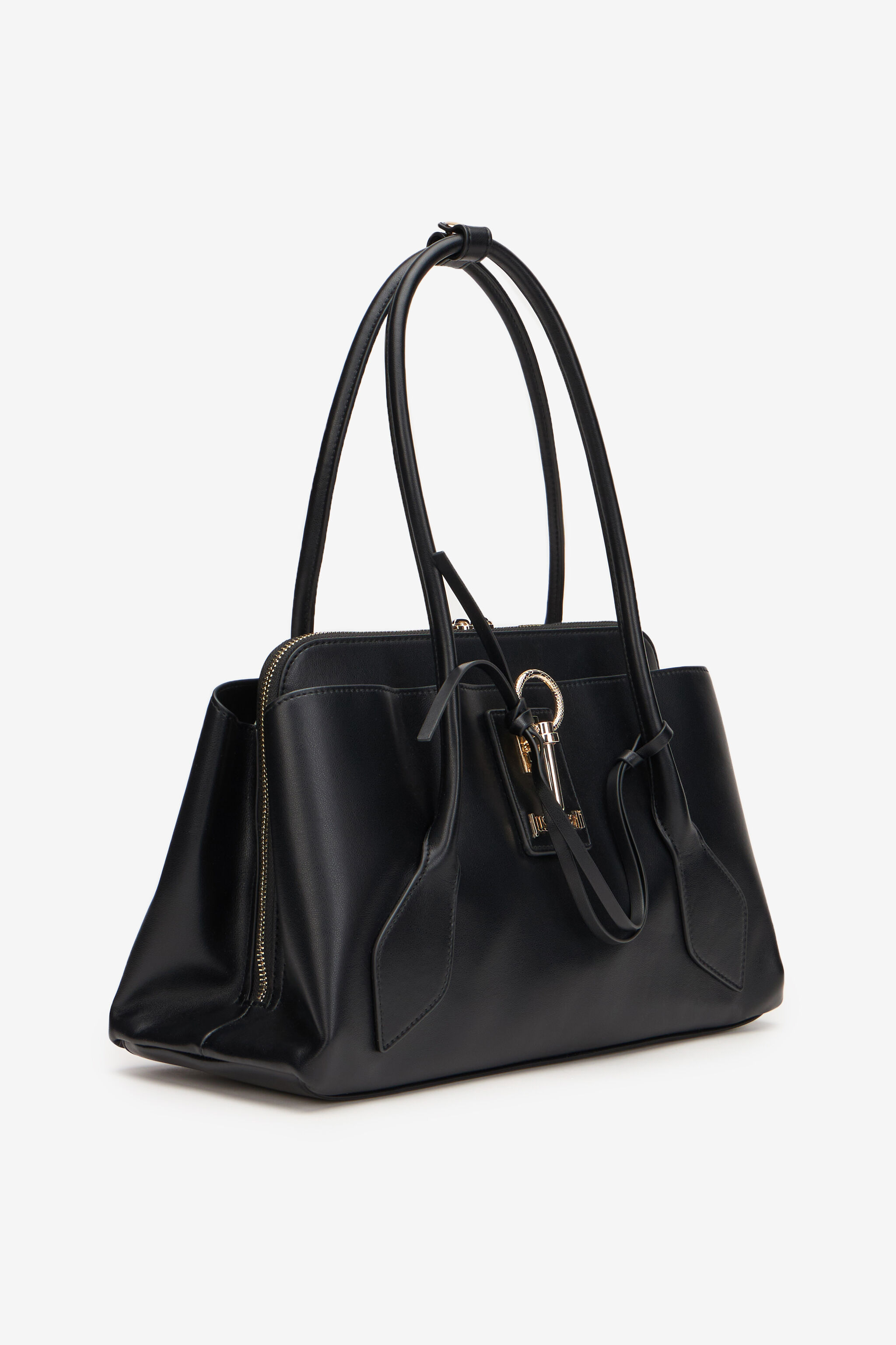 JC Shoulder Bag with Gold Details JC Shoulder Bag with Gold Details BLACK XFB059-XF495