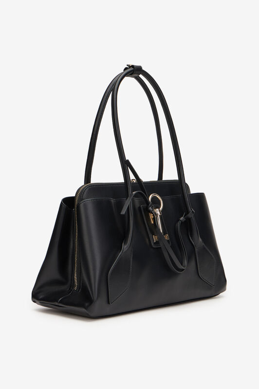 JC Shoulder Bag with Gold Details JC Shoulder Bag with Gold Details BLACK XFB059-XF495