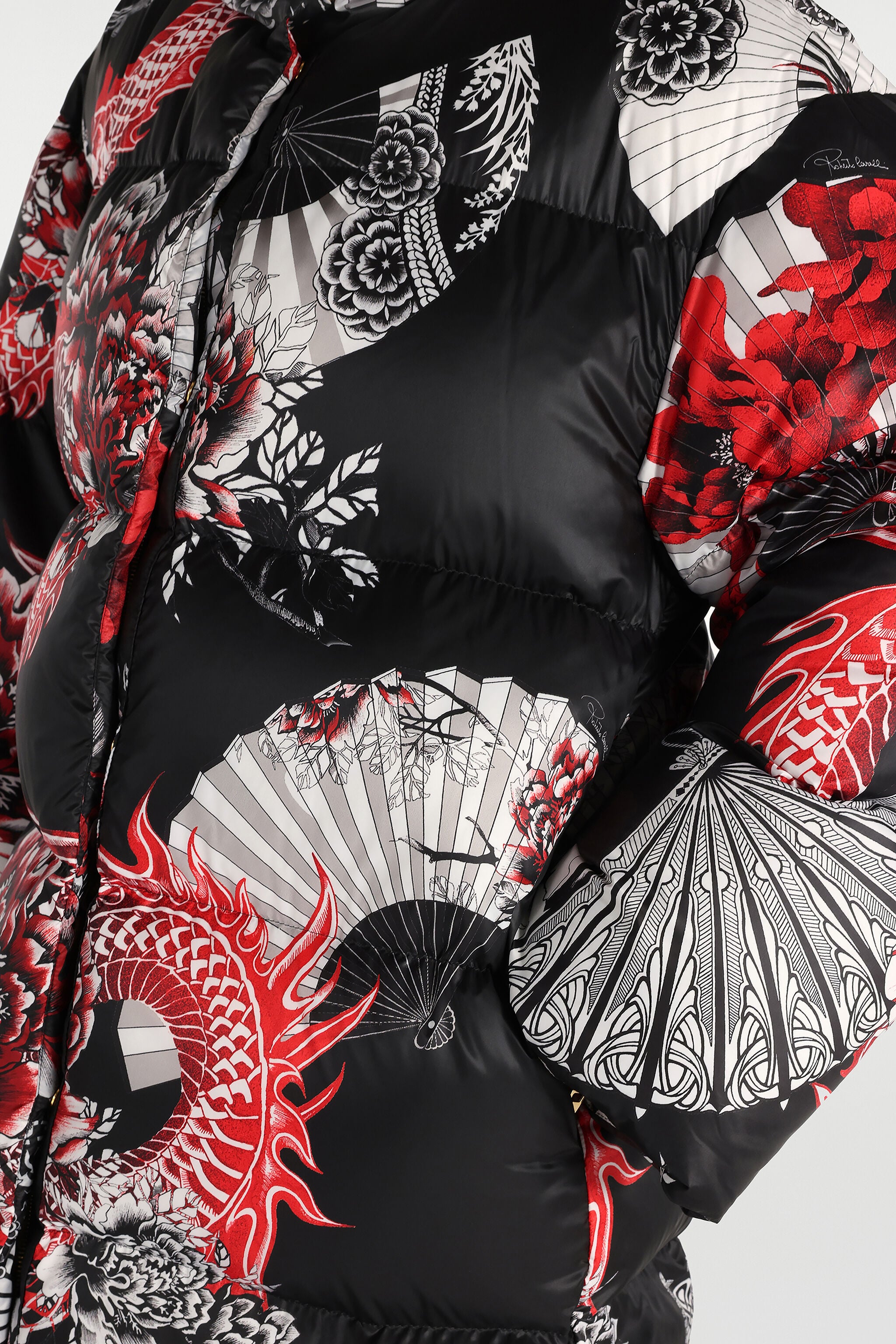 Down Jacket With All-Over Print And Removable Lower Insert in