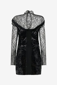 RC Vestido de encaje con lentejuelas BLACK XWT121-FT075