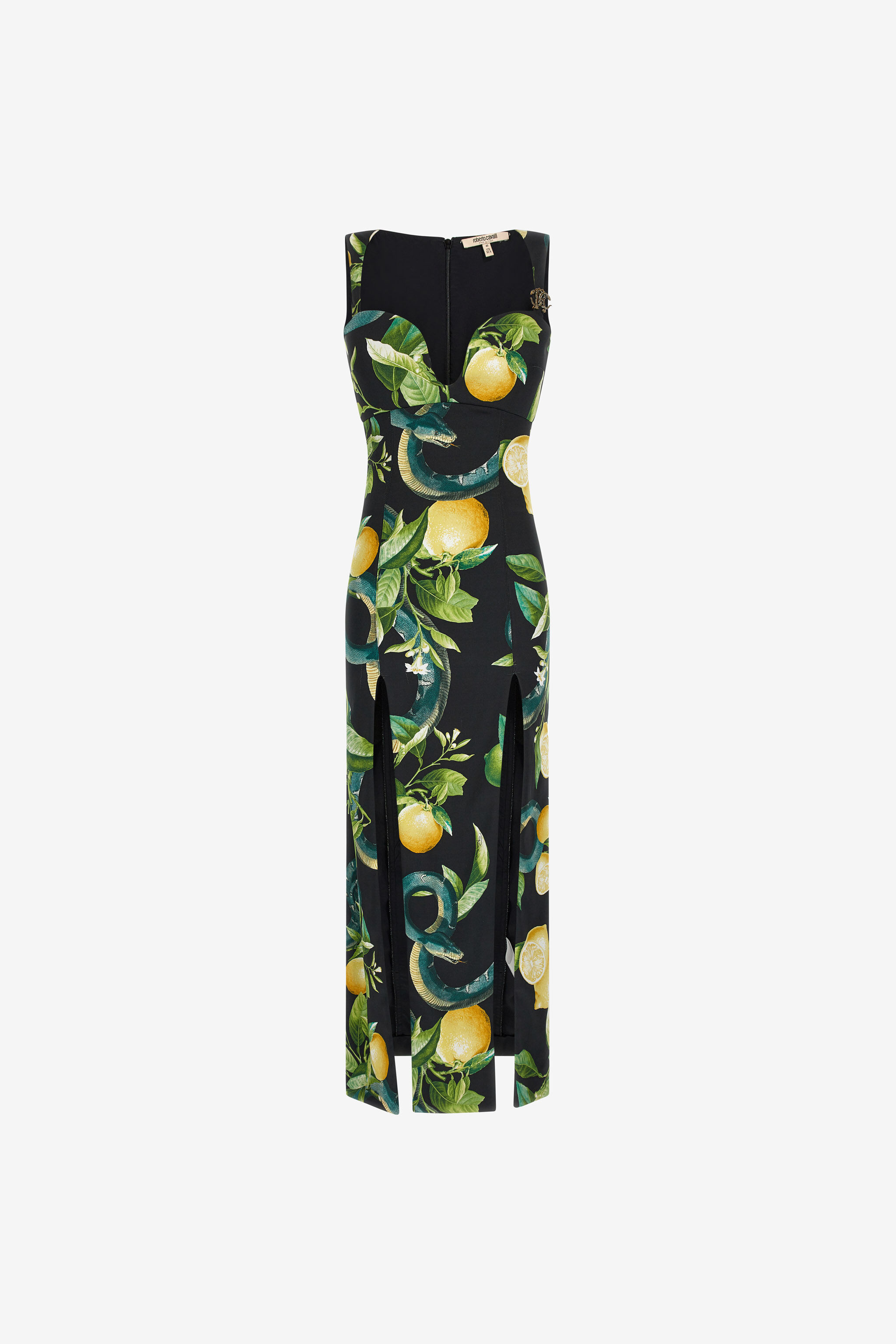 RC Abito midi con stampa Limoni RC Abito midi con stampa Limoni Nero SKT110-ORI89