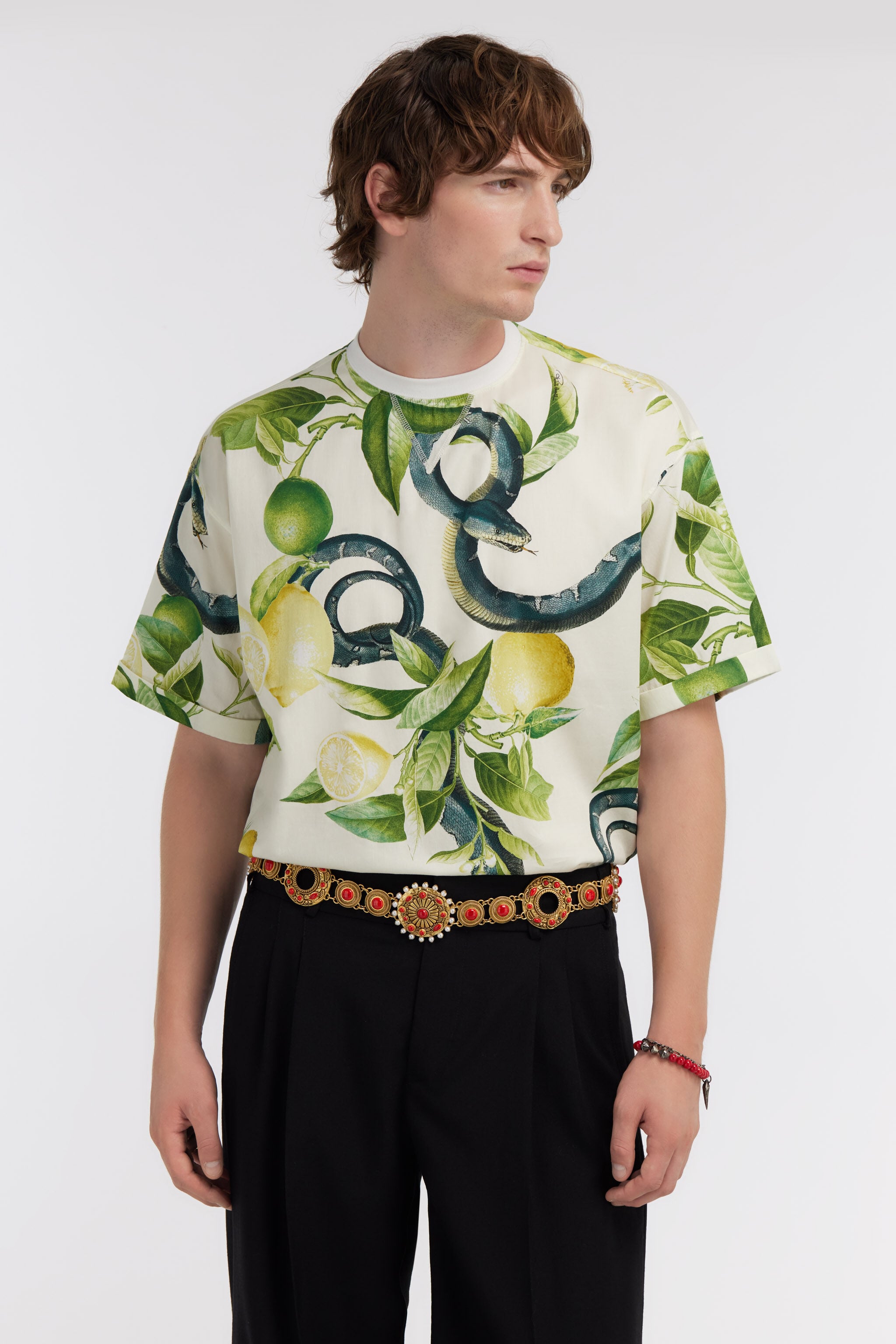 RC Lemon print t-shirt Ivory SRT62D-CDI89