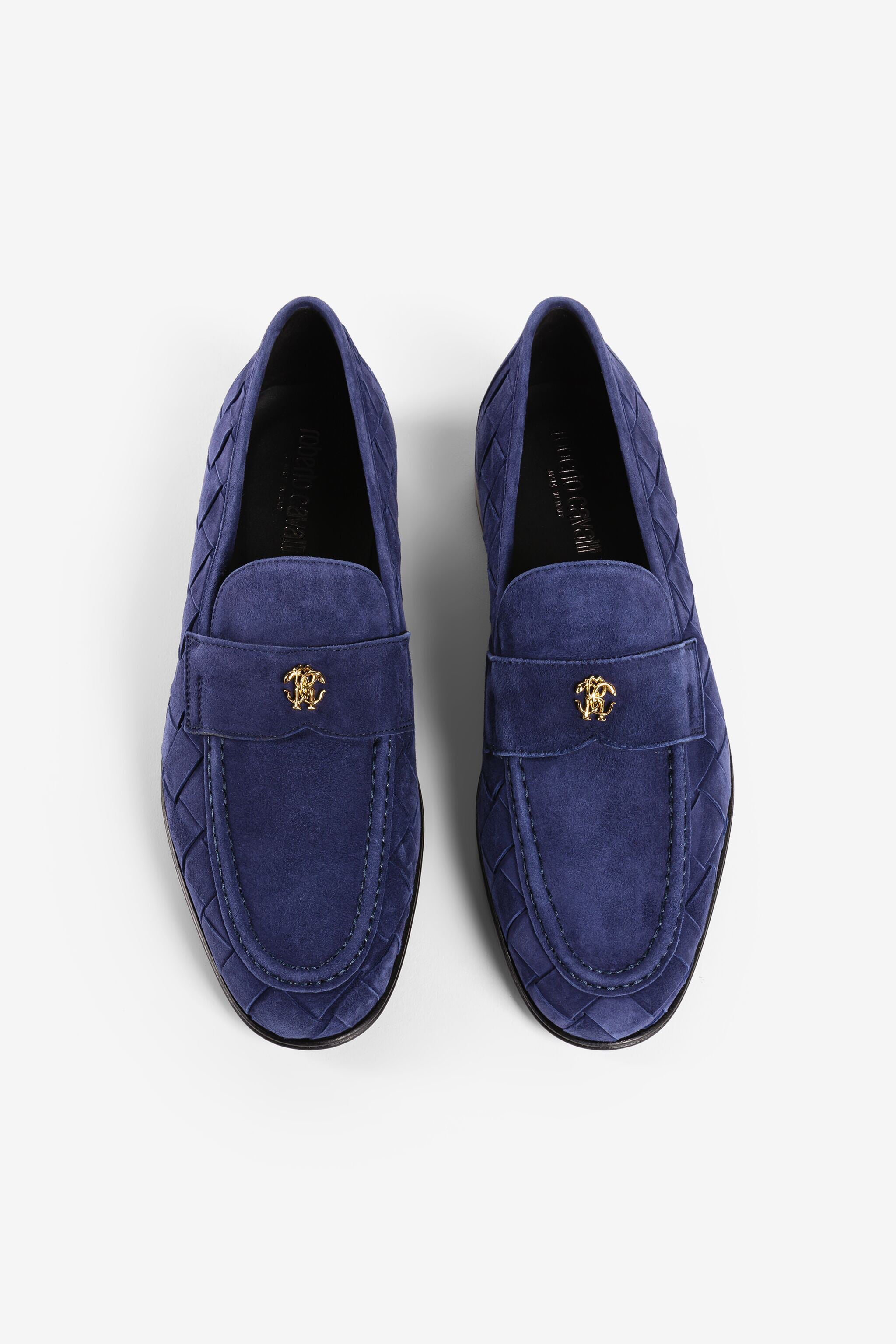 RC Logo-plaque suede loafers BLU QRS006-PC001