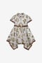 JU Dress With Arabesque Print And Jaguar Skin Inserts JU Dress With Arabesque Print And Jaguar Skin Inserts Milky white SJT114-4FI69