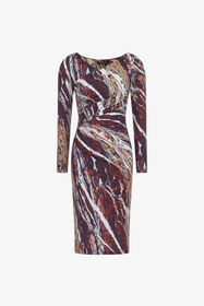 RC Marble Print Dress Lila TWT140-LNN22