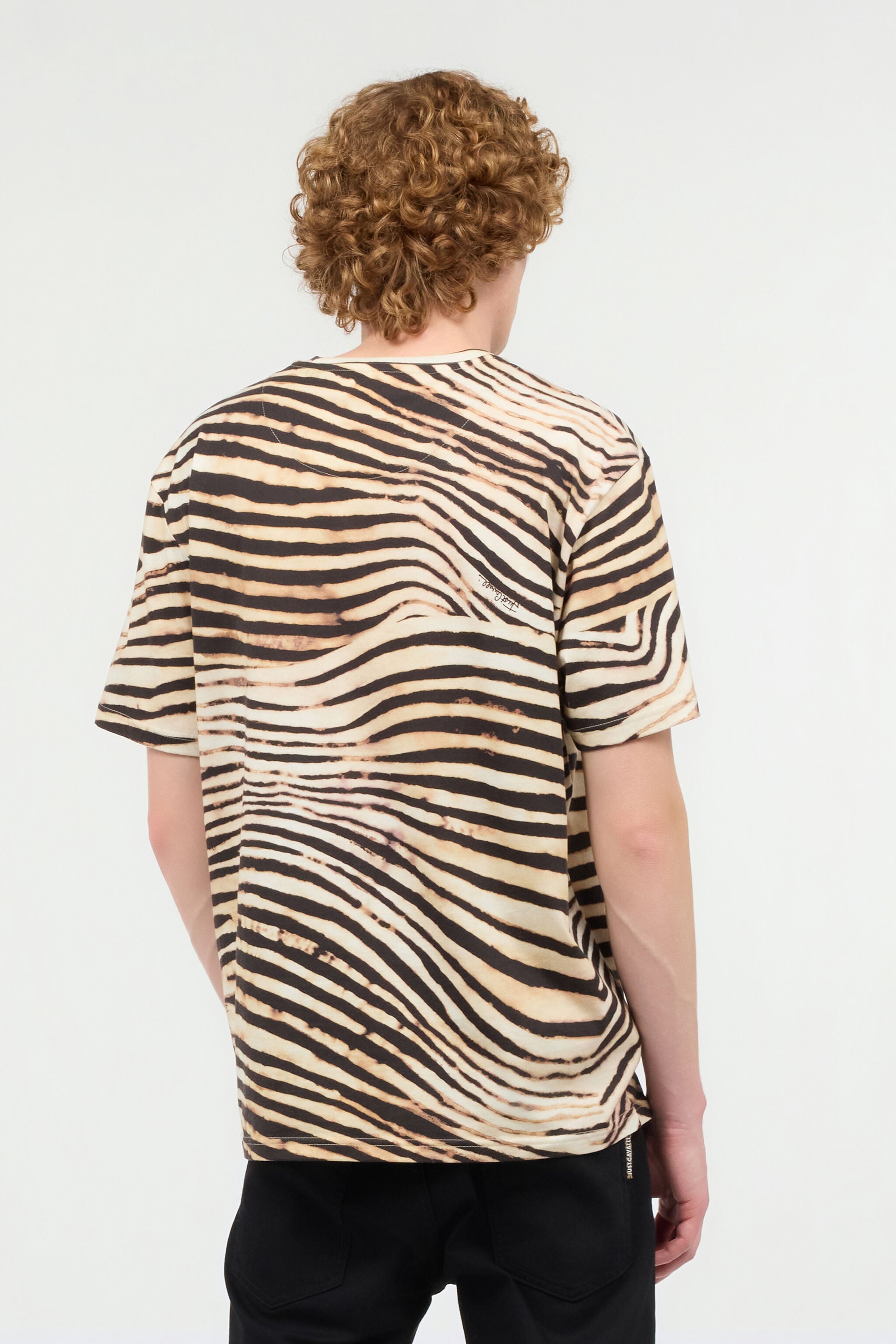 JC T-Shirt With Jungle And Monogram Print Light Brown UFT042-UF062