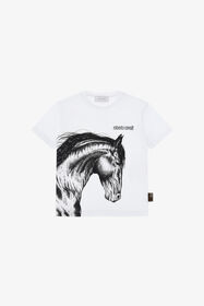 JU Camiseta Con Caballo Y Logotipo Blanco TJT60S-JD001