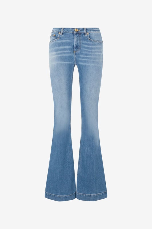 RC Ausgestellte Jeans Mit Monogramm Mirror Snake RC Ausgestellte Jeans Mit Monogramm Mirror Snake Blau UKJ205-DS001