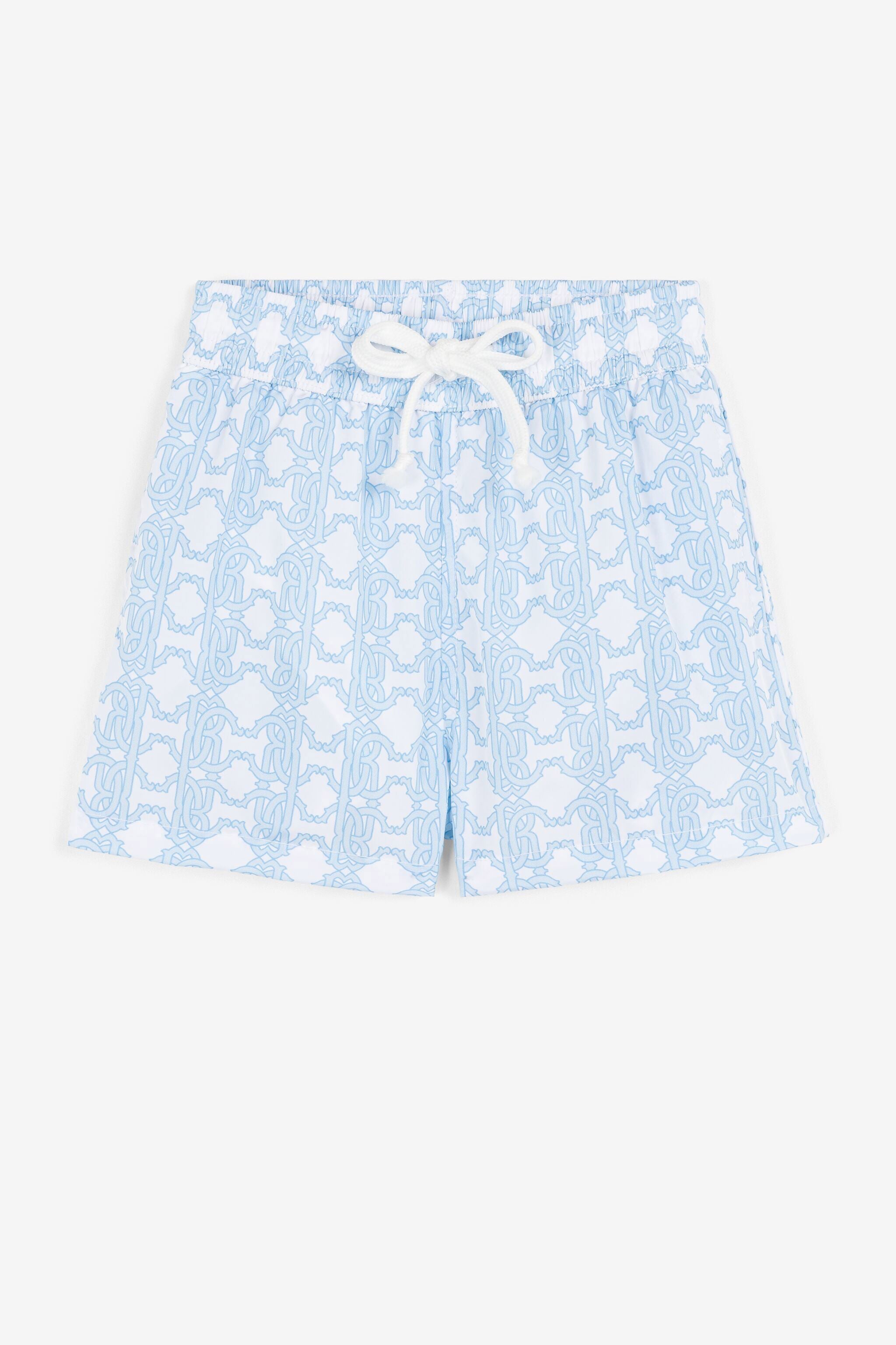 JU RC Monogram-Print Swim Shorts JU RC Monogram-Print Swim Shorts BABY BLUE QJH002-HVF66