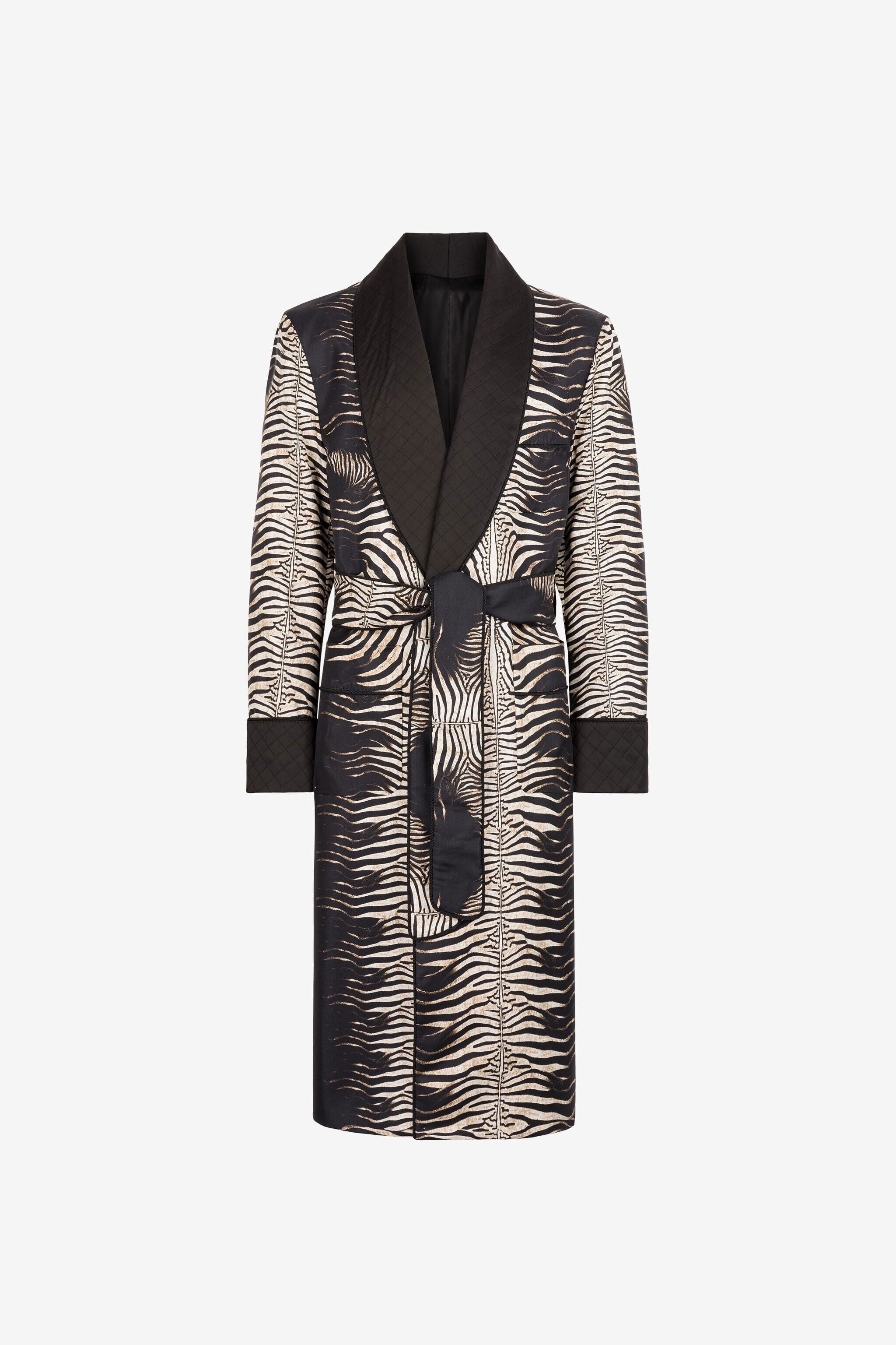RC Zebra-Print Silk Smoking Jacket IVORY/MULTICOLOR PNT525-4QF04