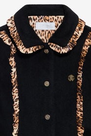 JU Manteau avec détails animaliers BLACK VJT40B-FEJ04