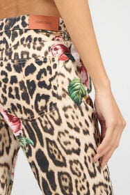 RC Jaguar Roses Print Flared Jeans NATURAL XQJ205-DAT24
