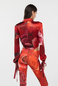 RC Camicia Body Con Stampa Garden Rose Rosso UKT706-RYN48