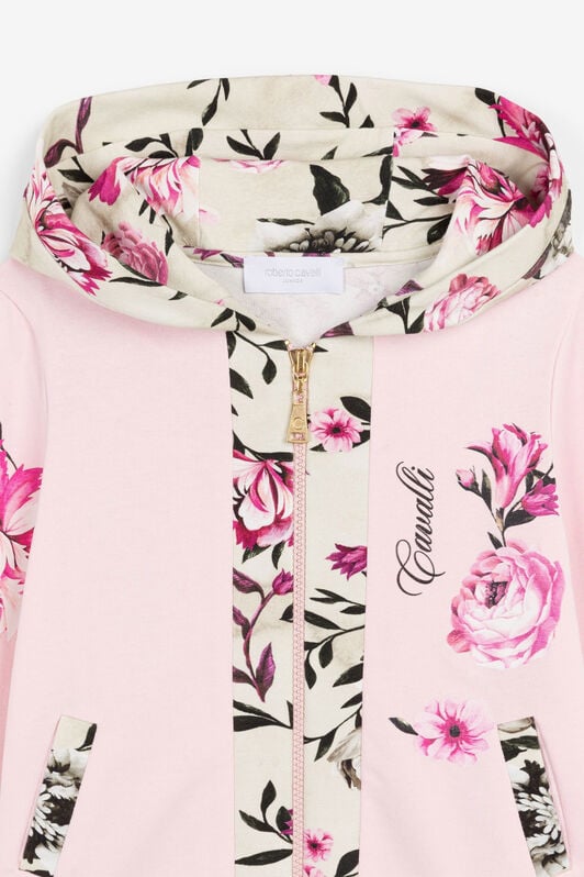JU Hoodie mit Blumenmuster JU Hoodie mit Blumenmuster Rosa OJT967-ISA2J
