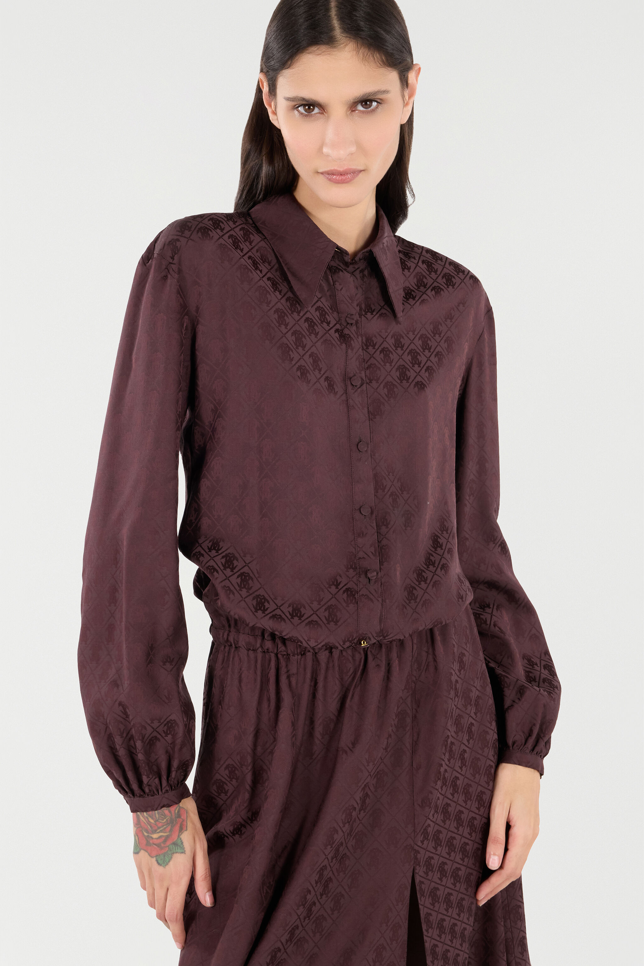 RC Shirt Dress With Mirror Snake Monogram Purple VKT144-RK010