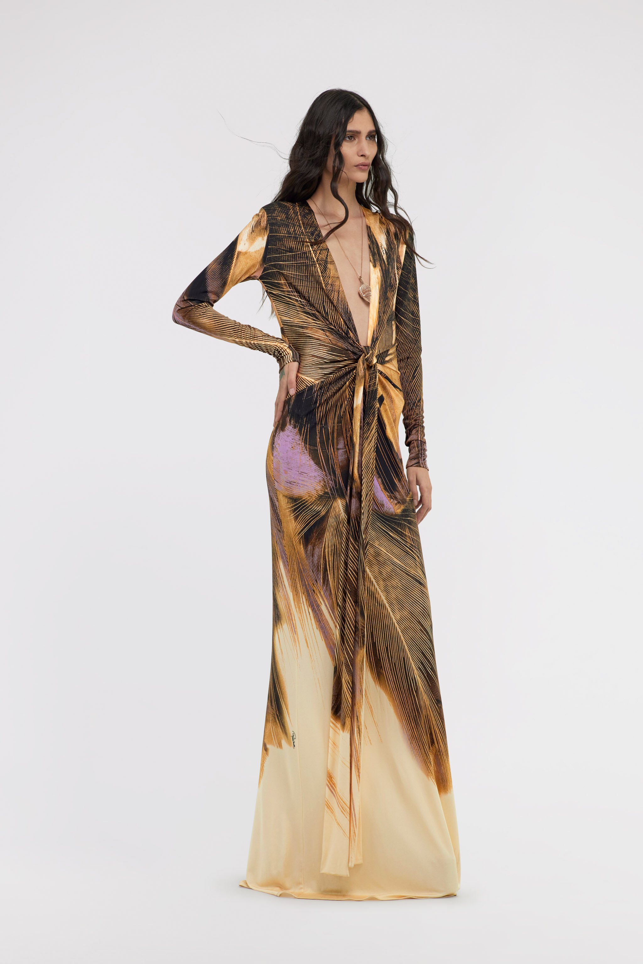 RC Savage print long dress RC Savage print long dress Hellbraun SWT152-JRL73