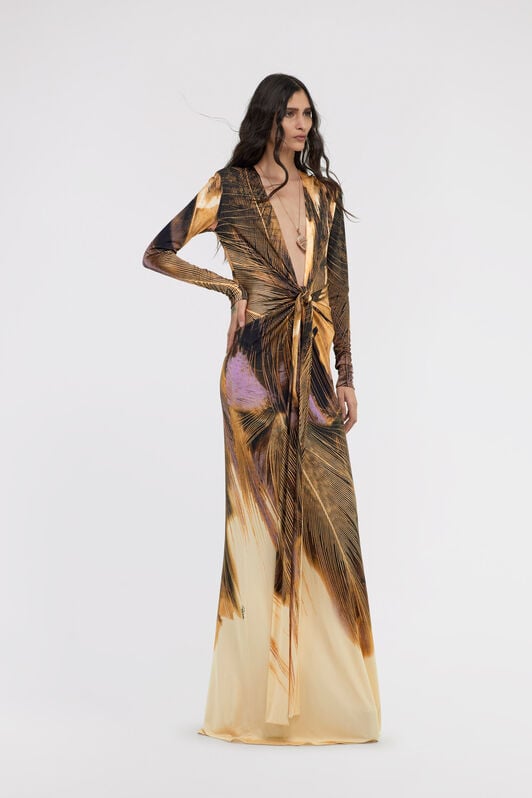 RC Savage print long dress RC Savage print long dress Hellbraun SWT152-JRL73