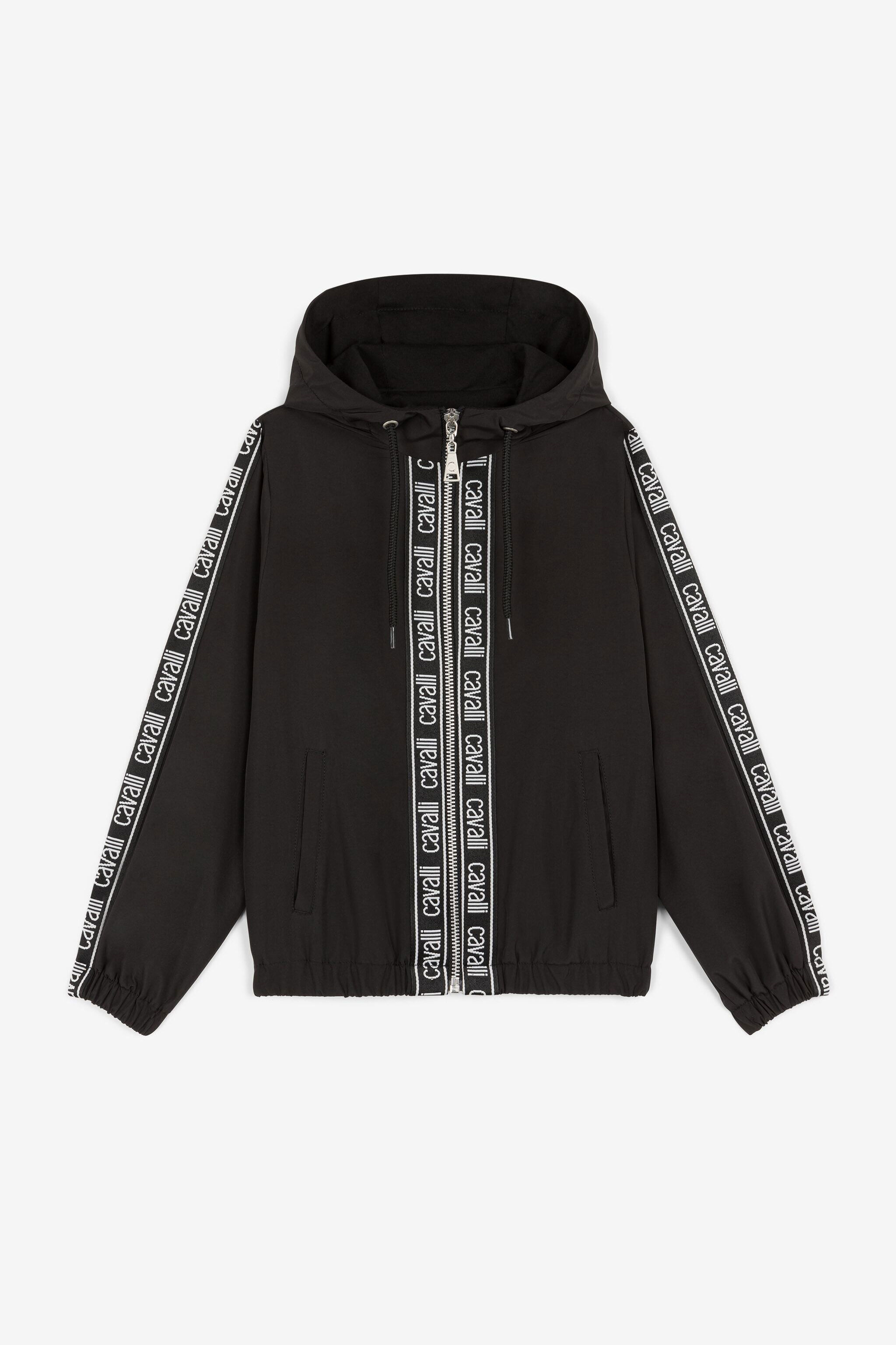 JU Logo-Stripe Hooded Jacket JU Logo-Stripe Hooded Jacket Black OJT411-FT169
