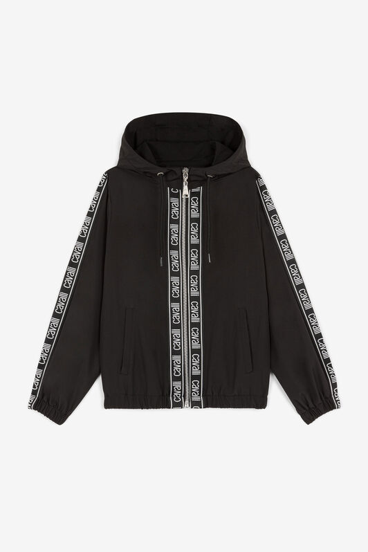 JU Logo-Stripe Hooded Jacket JU Logo-Stripe Hooded Jacket Black OJT411-FT169