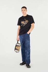 RC T-Shirt Aus Baumwolle Mit Tiger Schwarz VRT61B-JD060