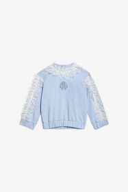 JU Sweatshirt With RC Monogram And Lace Light blue UJT660-CF050