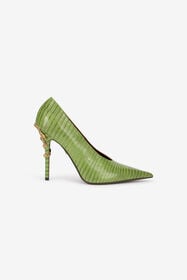 RC Leather Pumps with Snake Detail PISTACHIO WKS009-PZ119