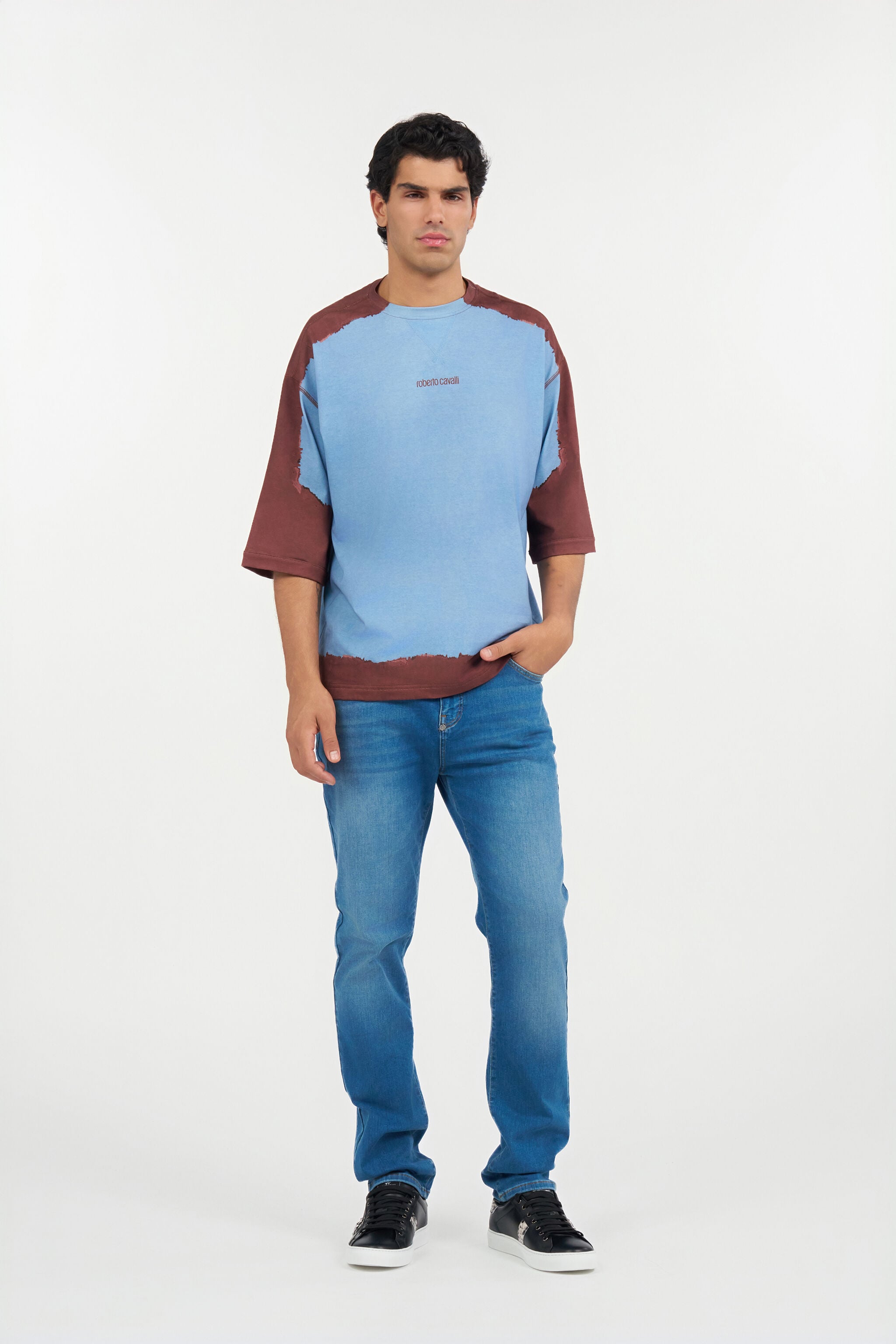 RC Light Blue Two-Tone Delavé Effect T-Shirt RC Light Blue Two-Tone Delavé Effect T-Shirt ENDLESS SKY WNT62D-JD060