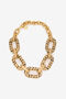 RC Collier Chaîne Avec Cristaux Et Motif Tiger Skin Or VKG022-AM011