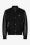 JC Black Bomber Jacket With Leather Sleeves JC Black Bomber Jacket With Leather Sleeves BLACK VFP002-VF200