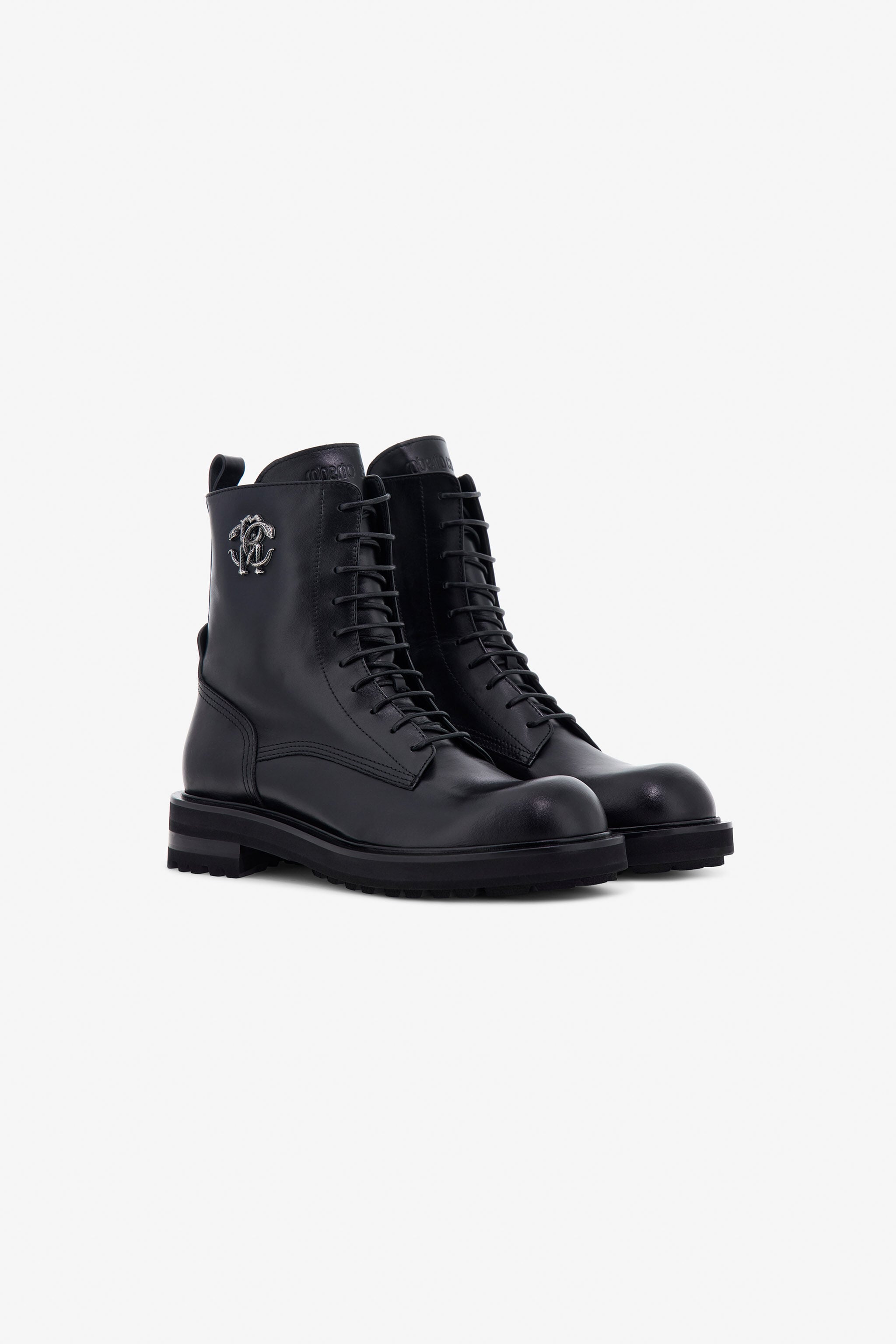 RC Black Combat Boots Monogram RC RC Black Combat Boots Monogram RC Black TRS033-PZ03A