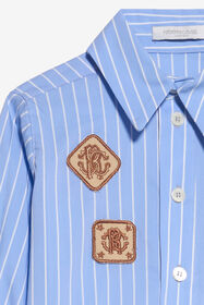JU Camisa de rayas con parche WHITE/LIGHT BLUE XJT70P-FN009