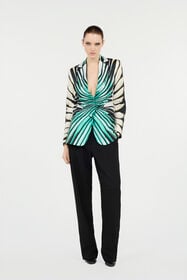 RC Ray Of Sea Print Silk Jacket Light blue VKT405-4QM33
