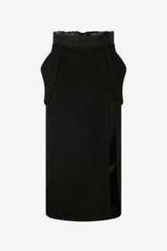 RC Black Midi Skirt With Slit BLACK XWT310-GA099