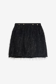 JU Glitzernder schwarzer Rock für Kids BLACK XJT30M-FT001