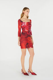 RC Minikleid mit Print Rose Rot UKT103-LNN48