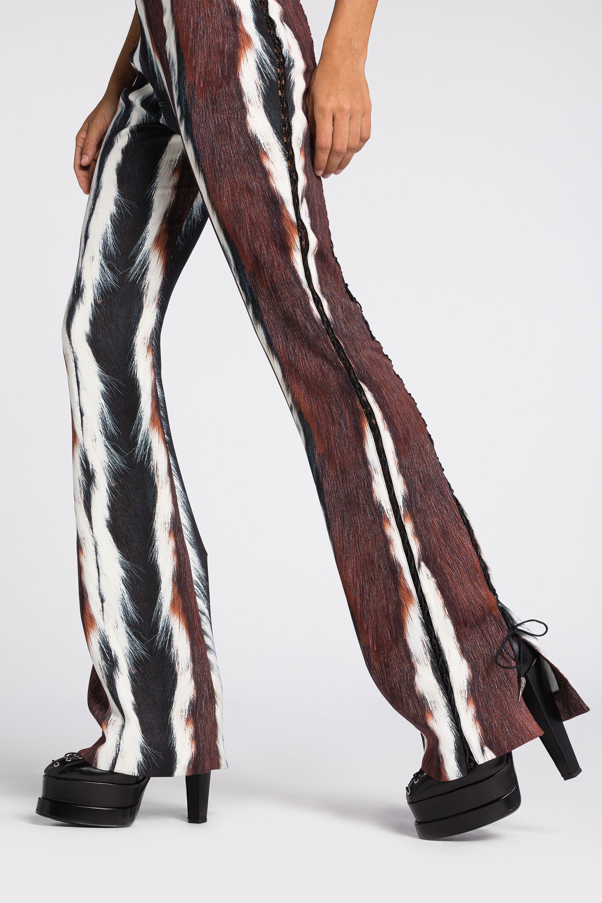 RC Pantalones con lazos y estampado Animal Marrón oscuro/Blanco RKT205-ORH05