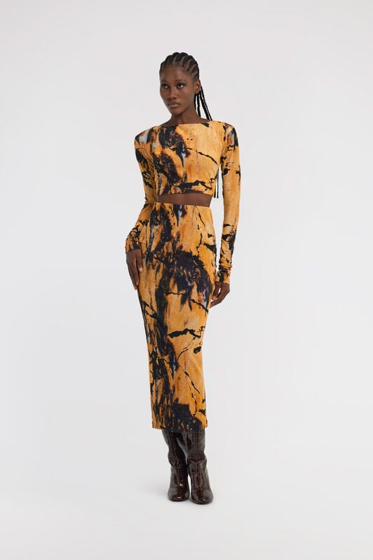 RC Marble Print Dress RC Marble Print Dress Yellow TWT115-CPN21