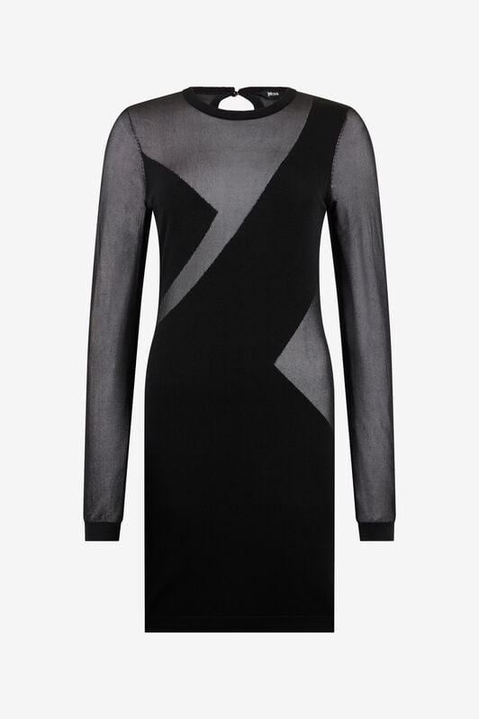 JC Black Mini Dress With Sheer Inserts JC Black Mini Dress With Sheer Inserts Black UFT164-UF230