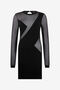 JC Mini Robe Noire À Empiècements Transparents JC Mini Robe Noire À Empiècements Transparents Noir UFT164-UF230