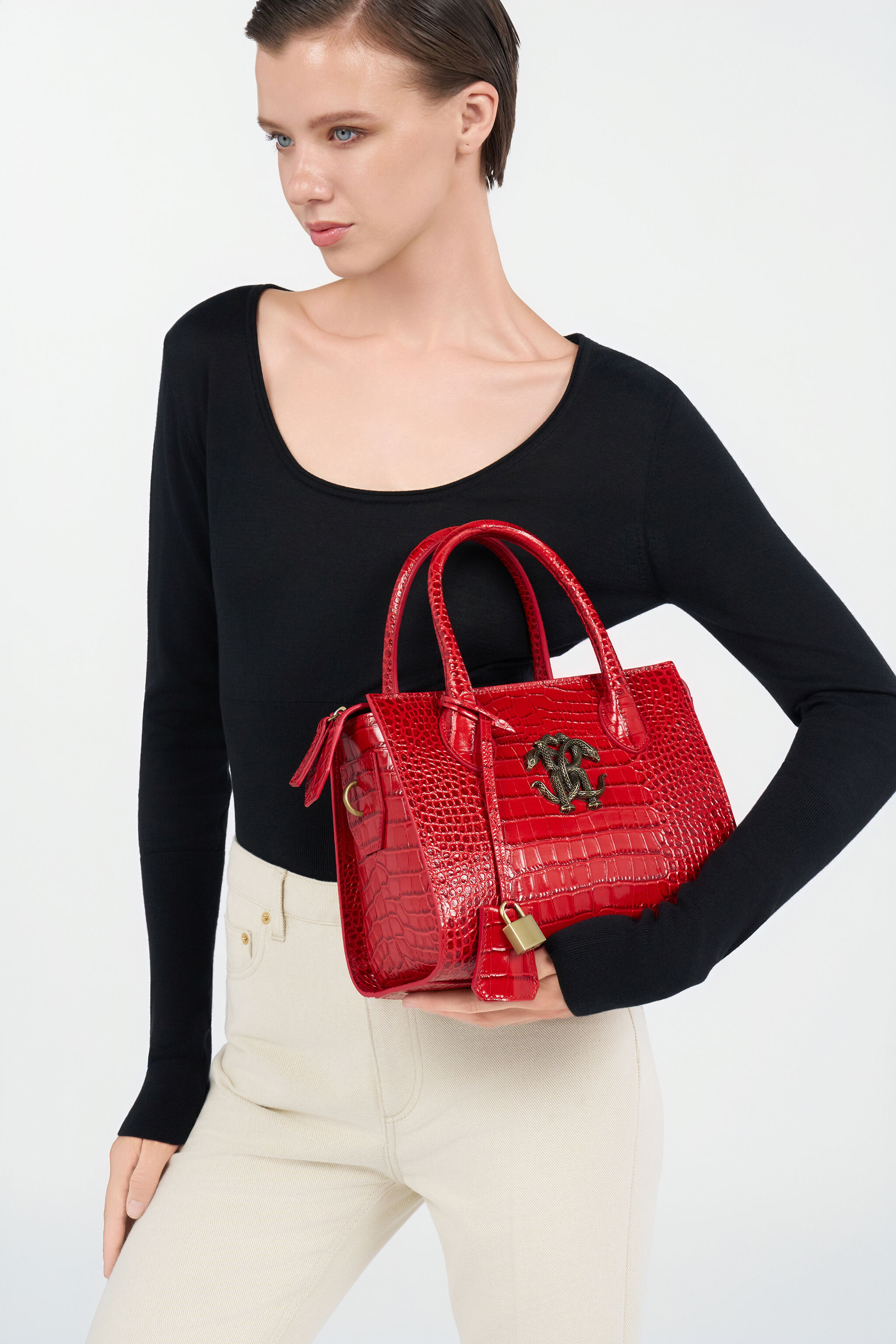 RC Rote Henkeltasche in Kroko-Optik RC Rote Henkeltasche in Kroko-Optik DARK RED QOB00D-PZO32