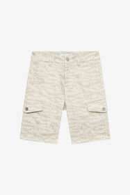 JU Shorts With Tiger Skin Print Ivory UJT25F-6SO44