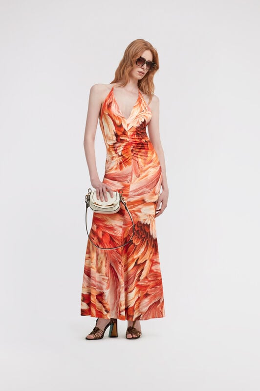 RC Plumange Print Maxi Dress RC Plumange Print Maxi Dress Orange SWT153-LNL71