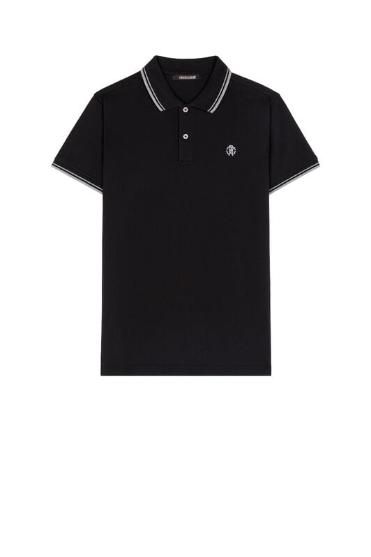 RC RC Monogram-Embroidered Polo Shirt Schwarz KOT60A-KB017