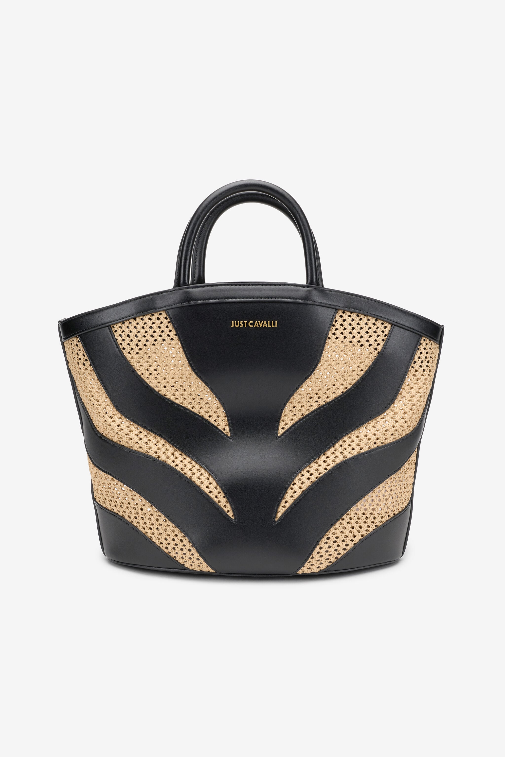 JC Schwarze Tote-Bag Mit Gewebtem Zebramotiv 717+899 UFB115-UF484