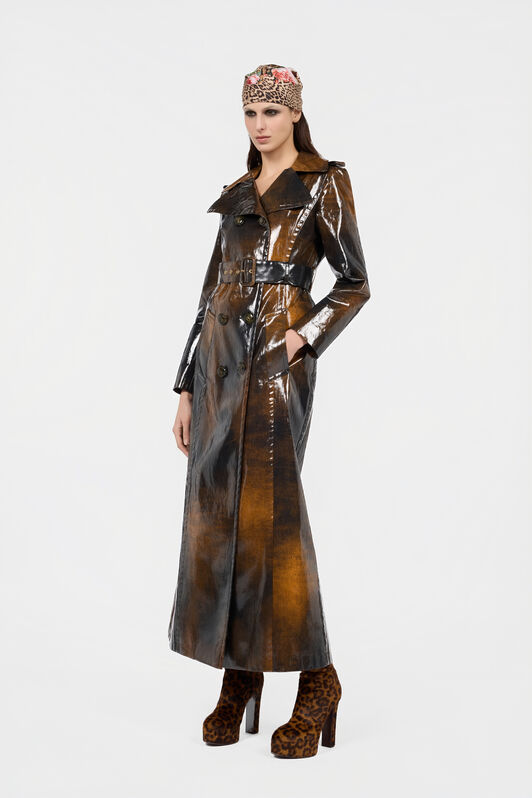 RC Brown Trench Coat Used Effect RC Brown Trench Coat Used Effect OCHRE/BLACK XQT502-FN010