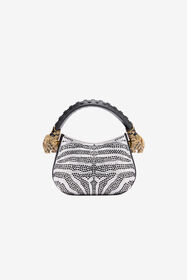 RC Mini Roar Bag With Rhinestoned Zebra Pattern Черный/Белый TWB003-PZE07