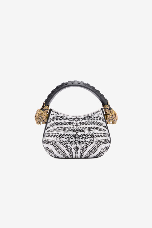 RC Mini Roar Bag With Rhinestoned Zebra Pattern RC Mini Roar Bag With Rhinestoned Zebra Pattern Black/White TWB003-PZE07